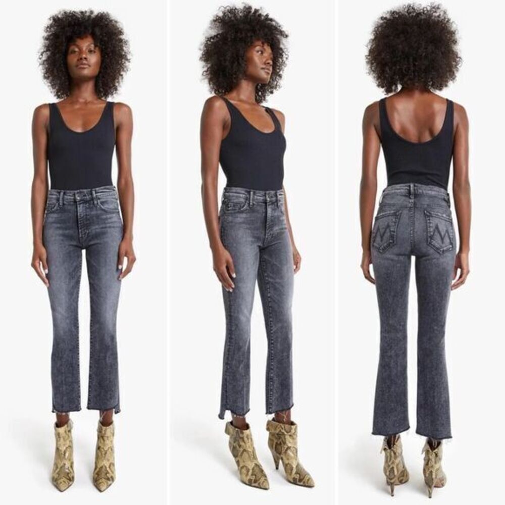 MOTHER Denim Insider Crop Step Fray Jeans in Train Stops Wash Size 25